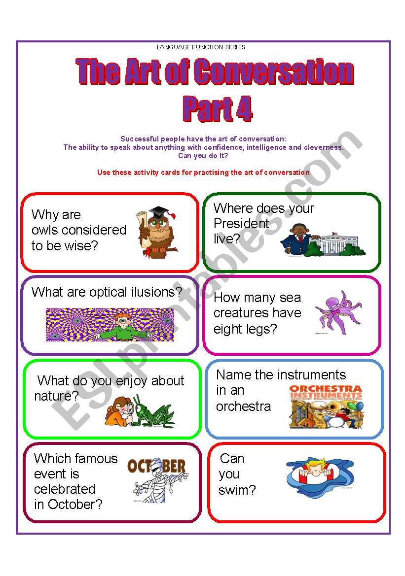 Conversation Cards worksheet