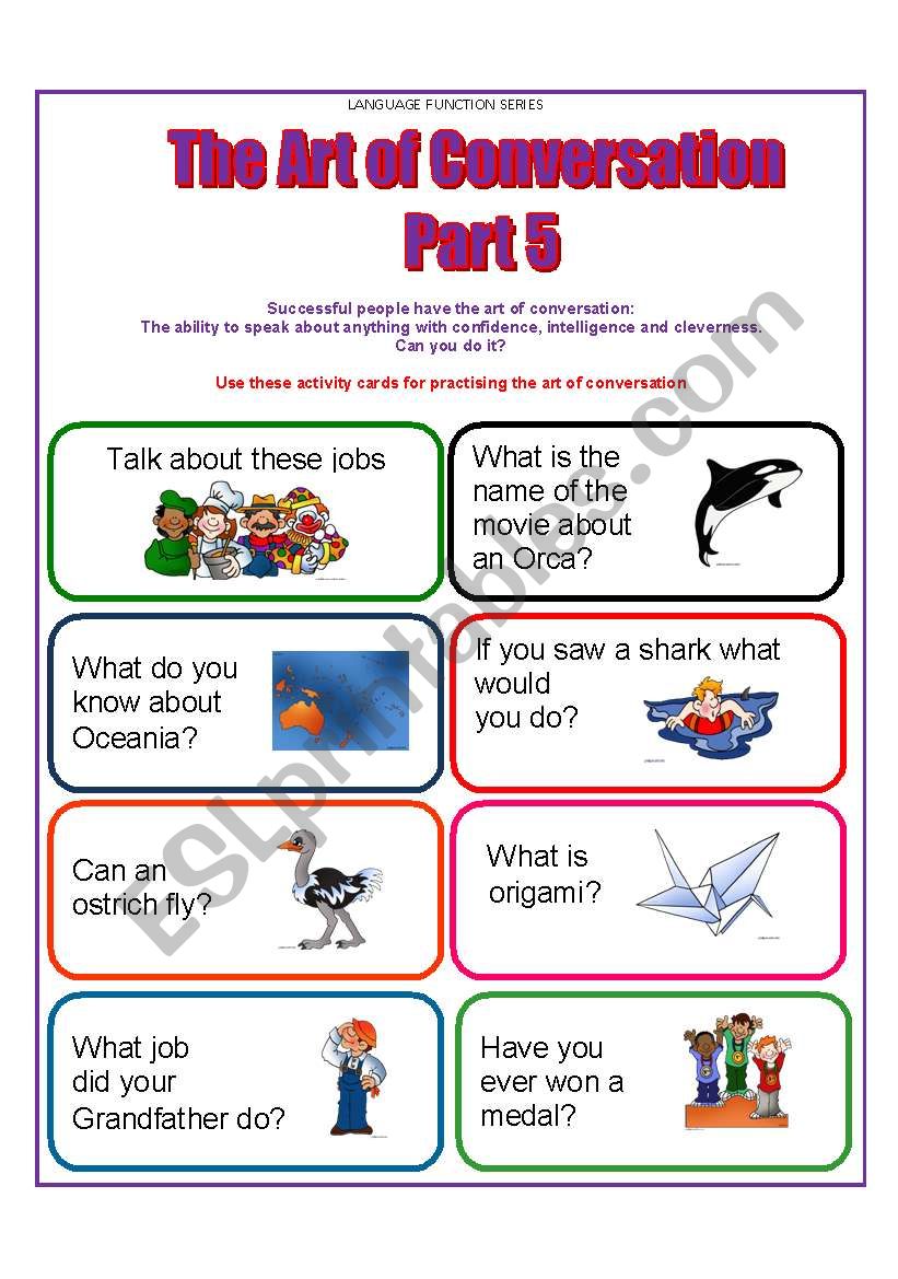 Conversation Cards worksheet