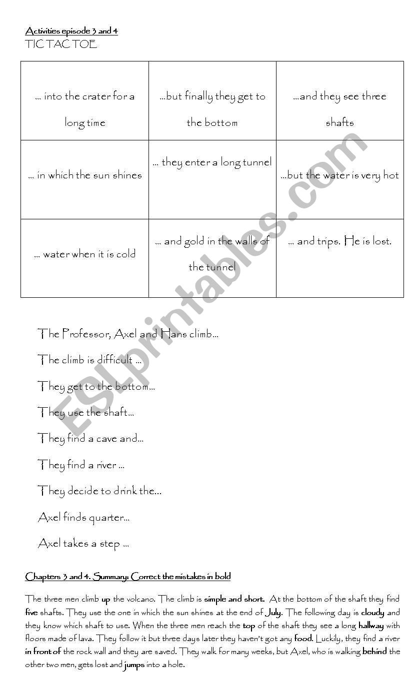 Journey to the centre of the Earth chapters 3 & 4