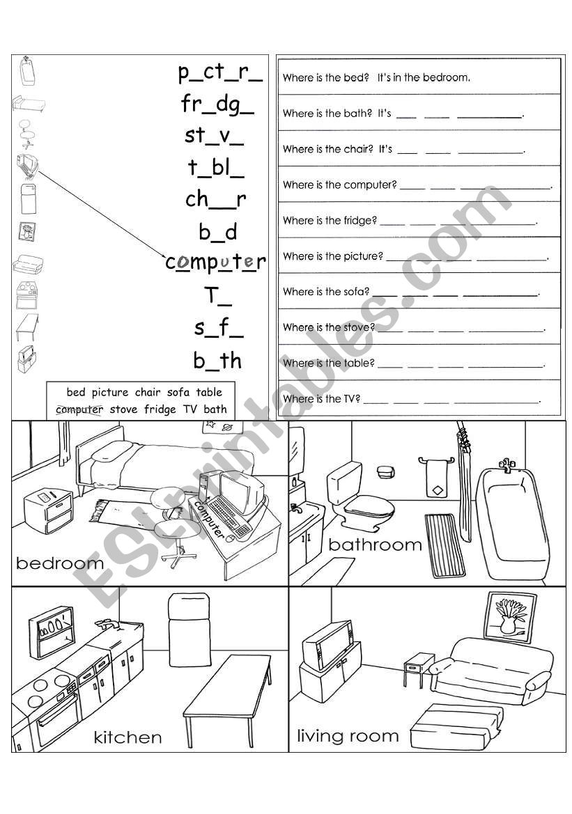 parts of the house and furniture