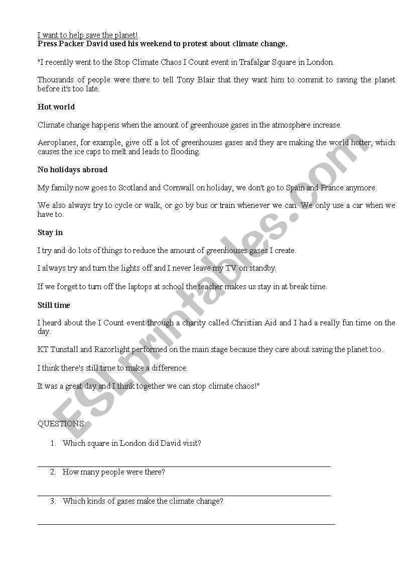 Reading English Alive 2ºESO worksheet