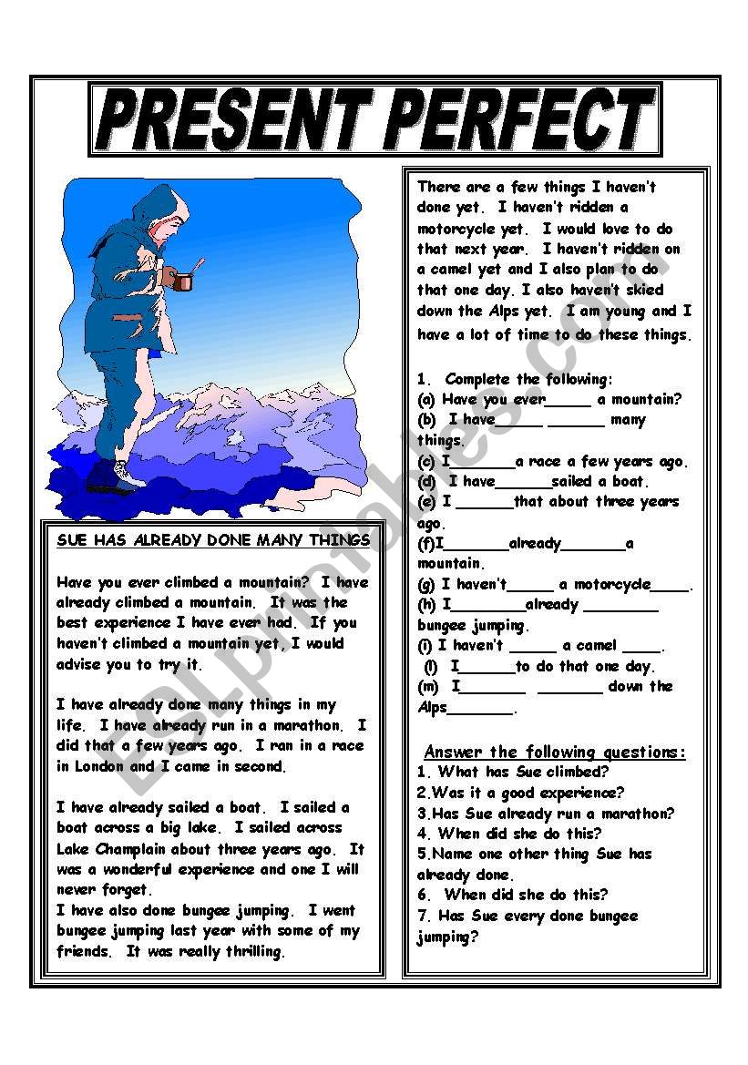 PRESENT PERFECT worksheet