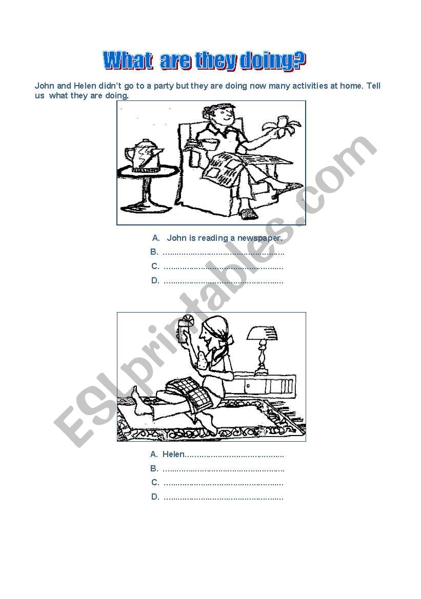 What are they doing? worksheet