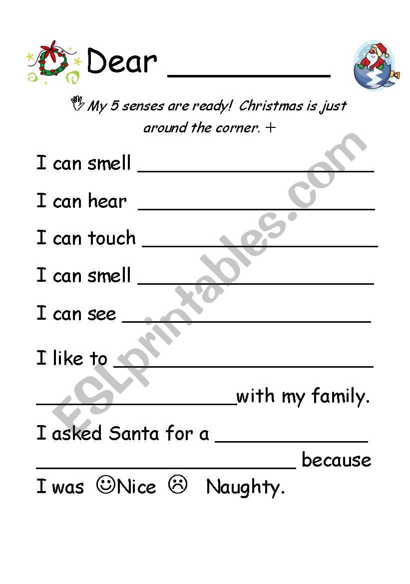 Christmas Letter worksheet