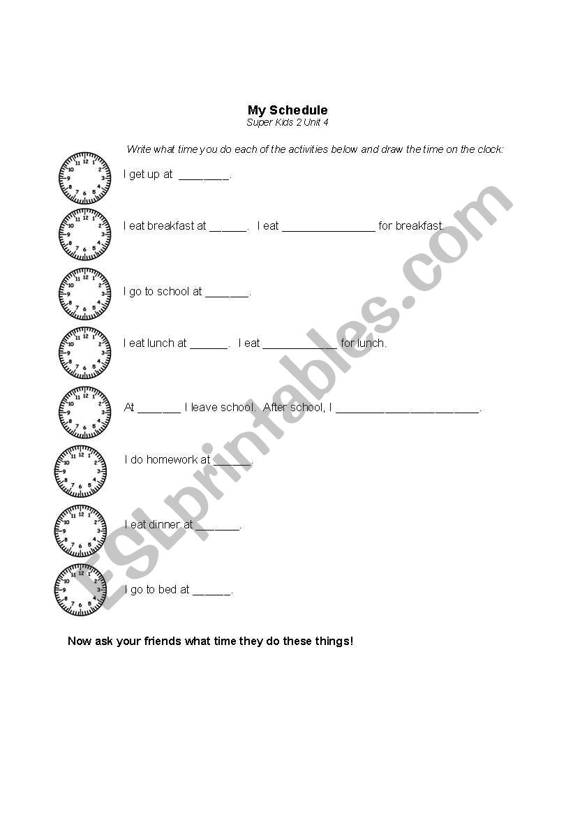 Unit 4 Time Practice worksheet