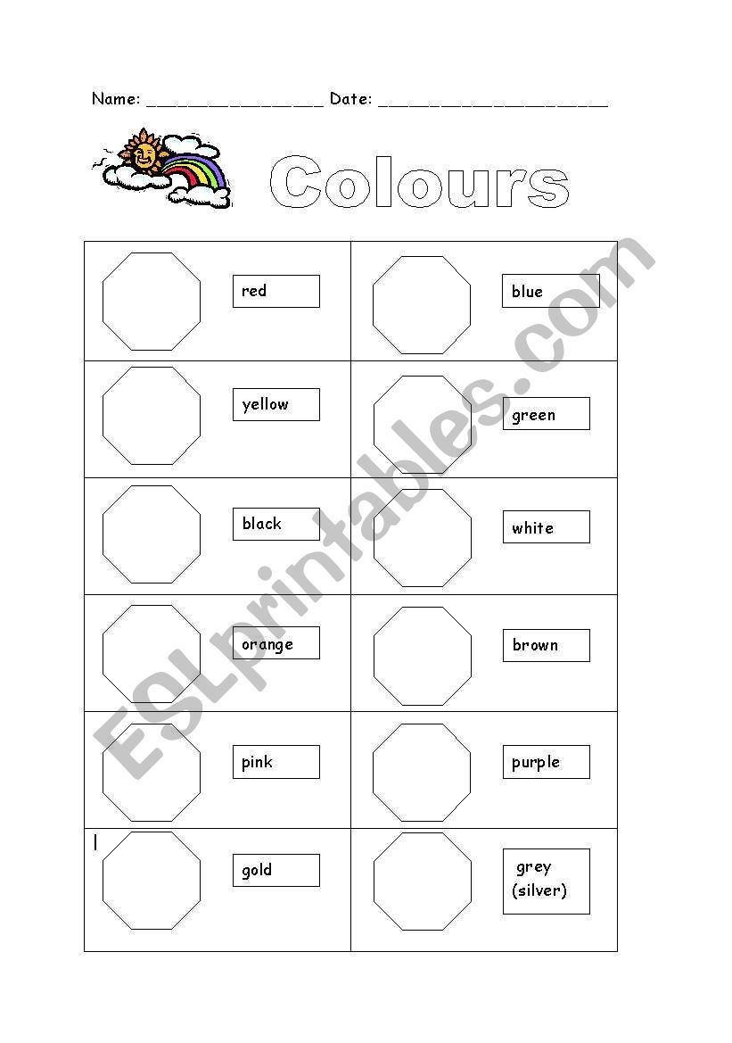 Colours Pictionary worksheet
