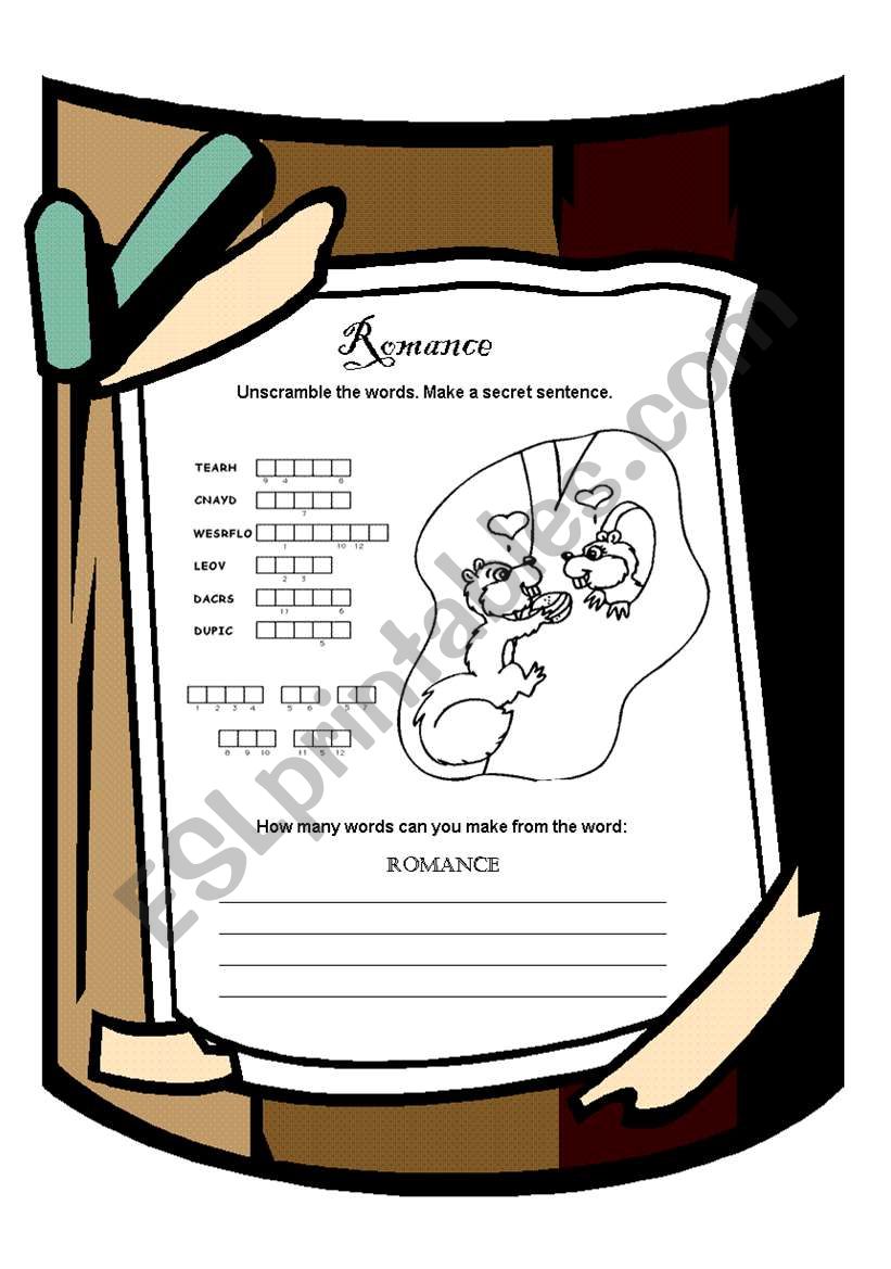 Love and Romance worksheet