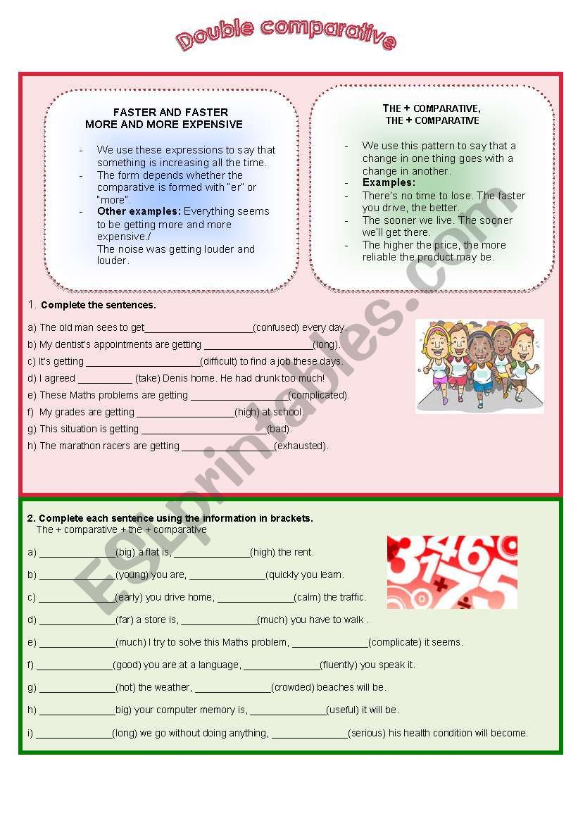 Double Comparative worksheet