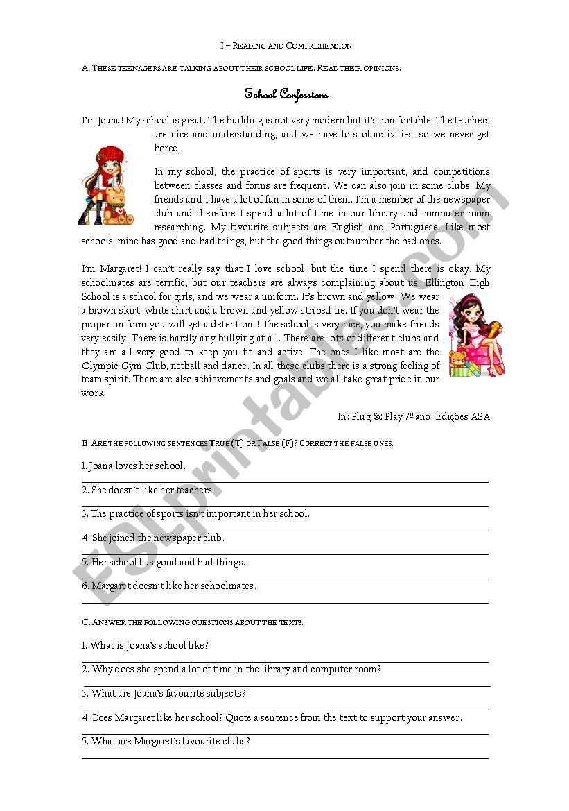 7th grade test - school worksheet