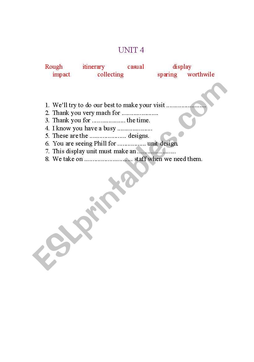 Business English worksheet