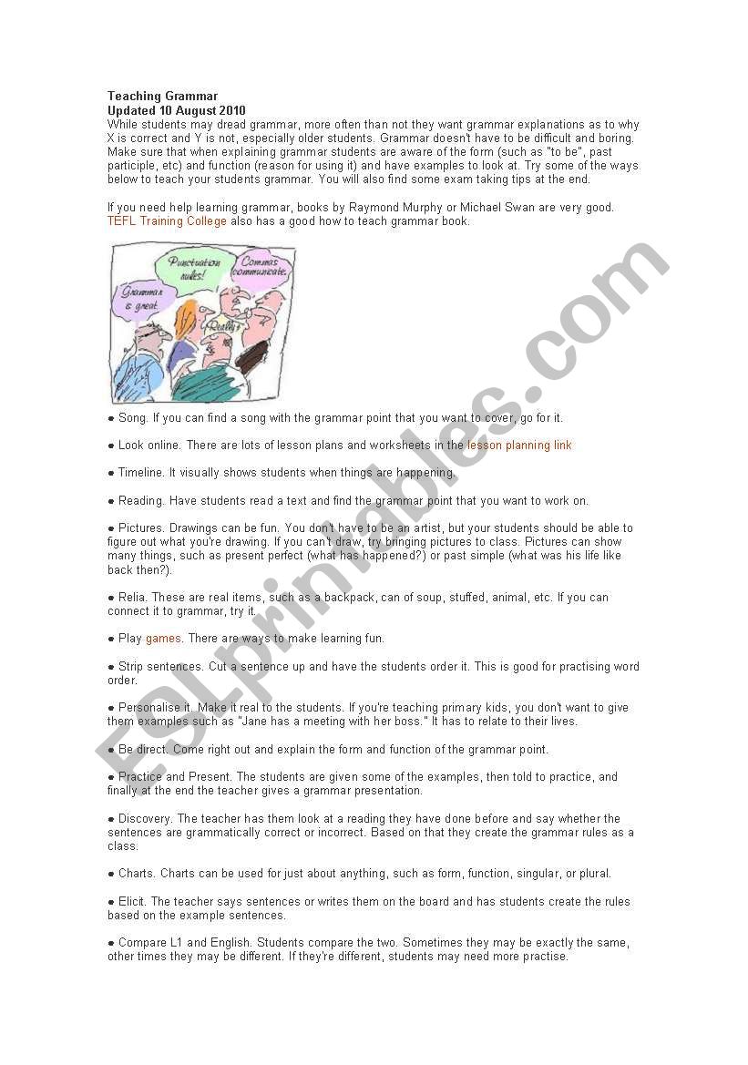 grammar worksheet