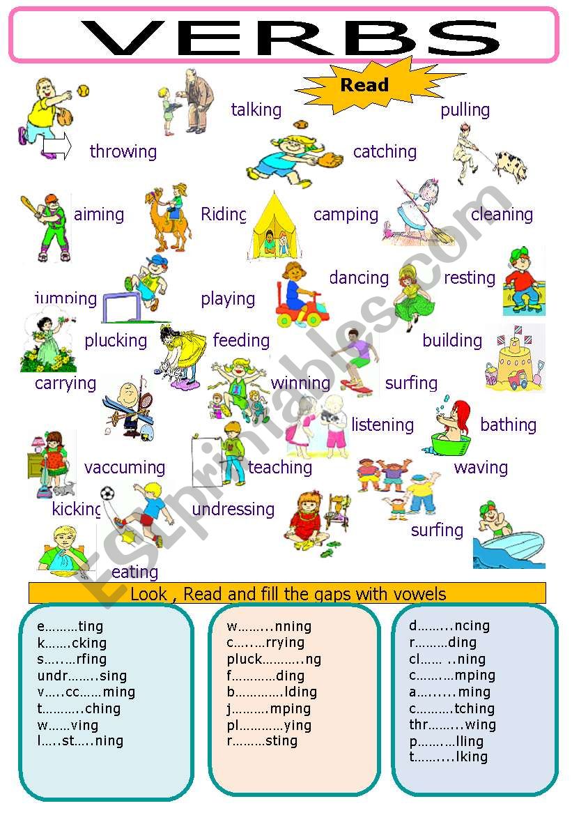 VERBS worksheet