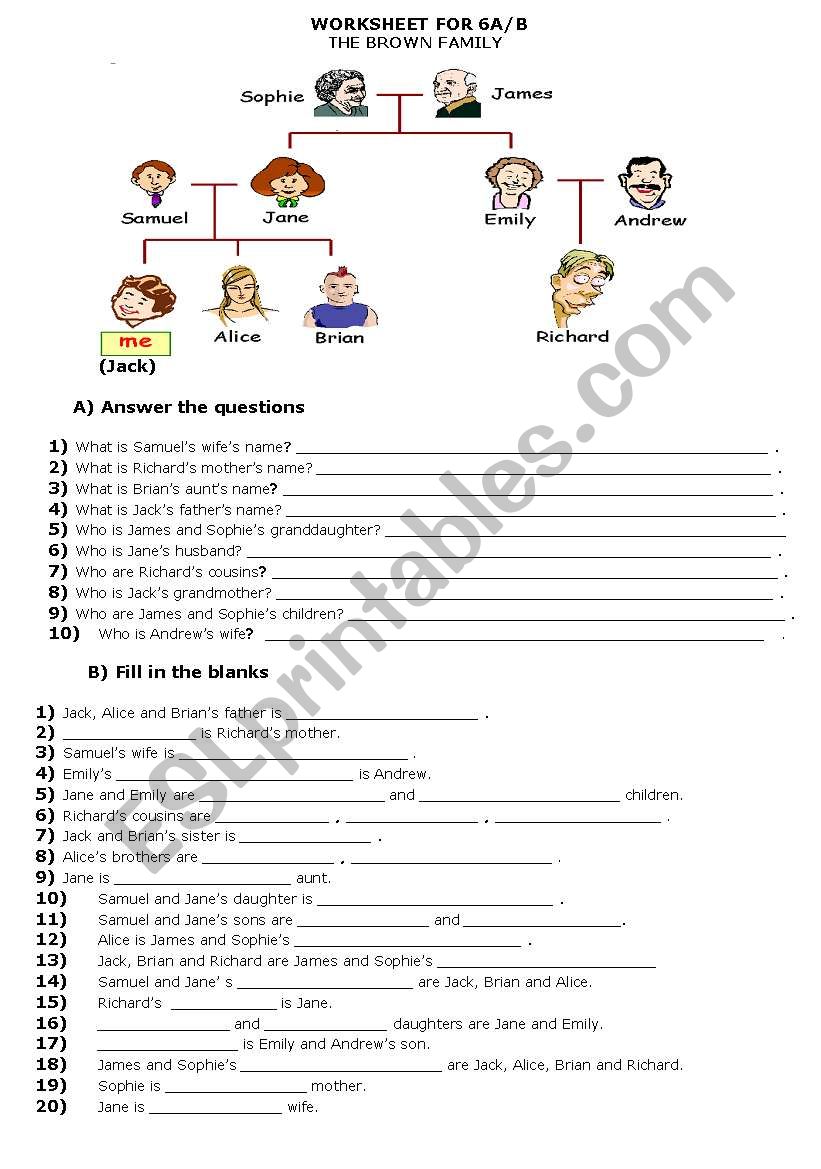 family tree worksheet