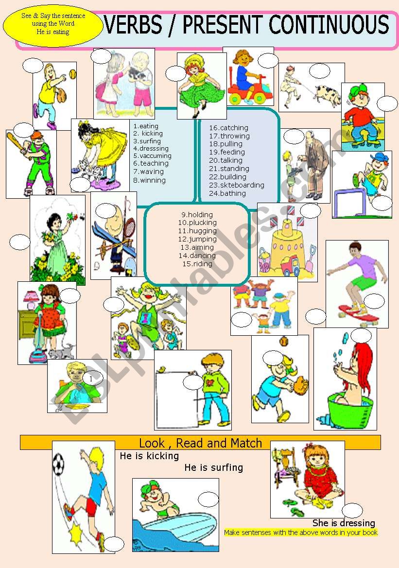 Verbs  /Actions worksheet