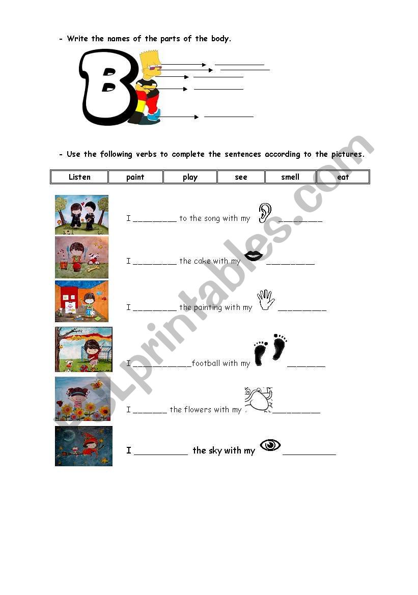 worksheet about the body worksheet