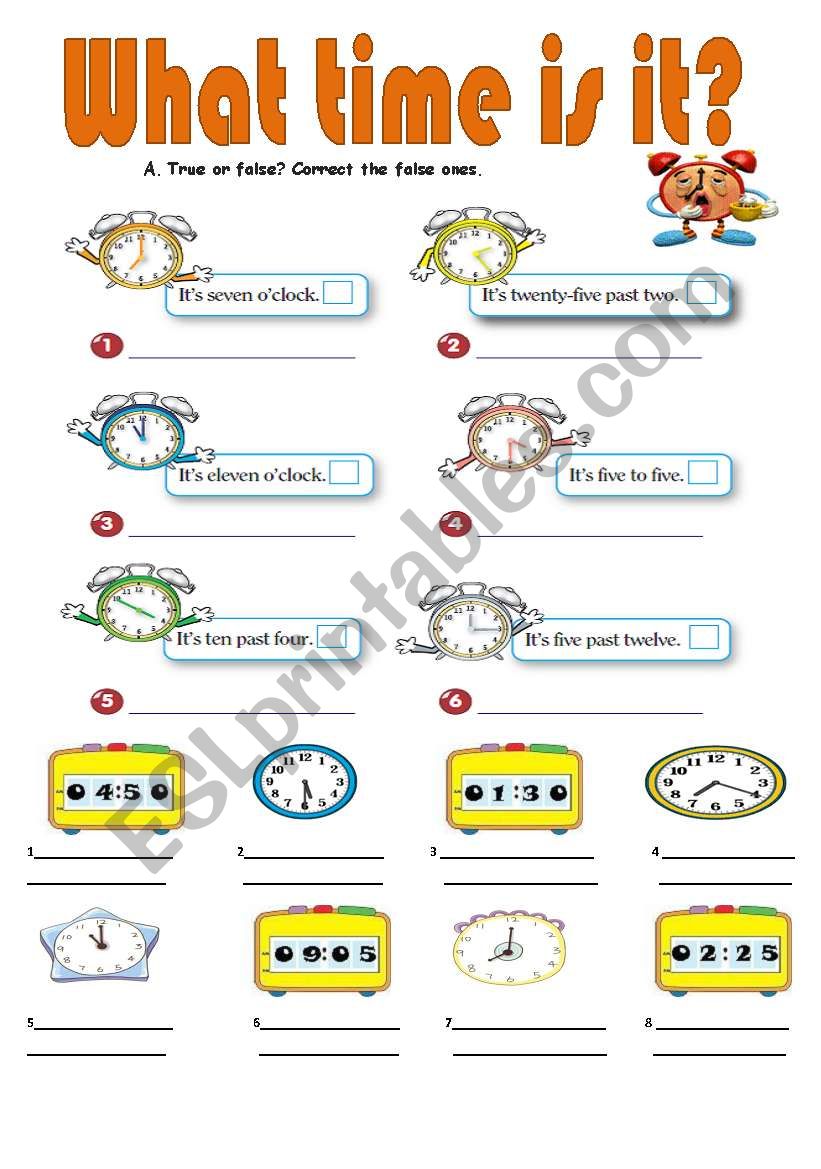 What time is it? worksheet