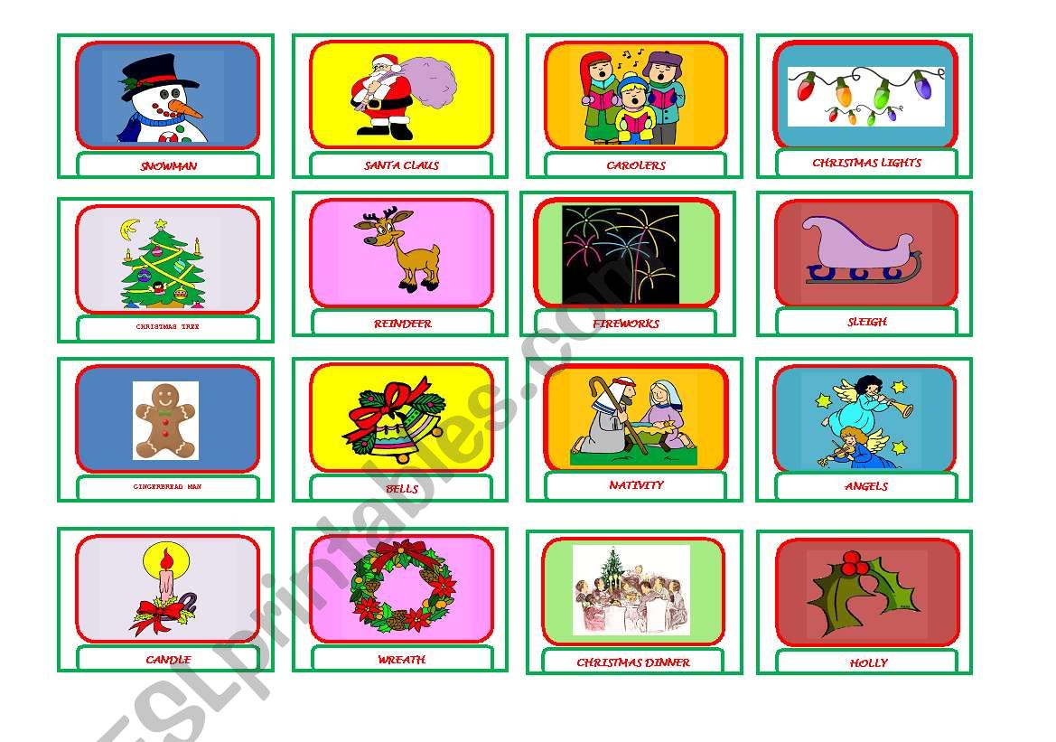 CHRISTMAS MEMORY CARD GAME 1/2