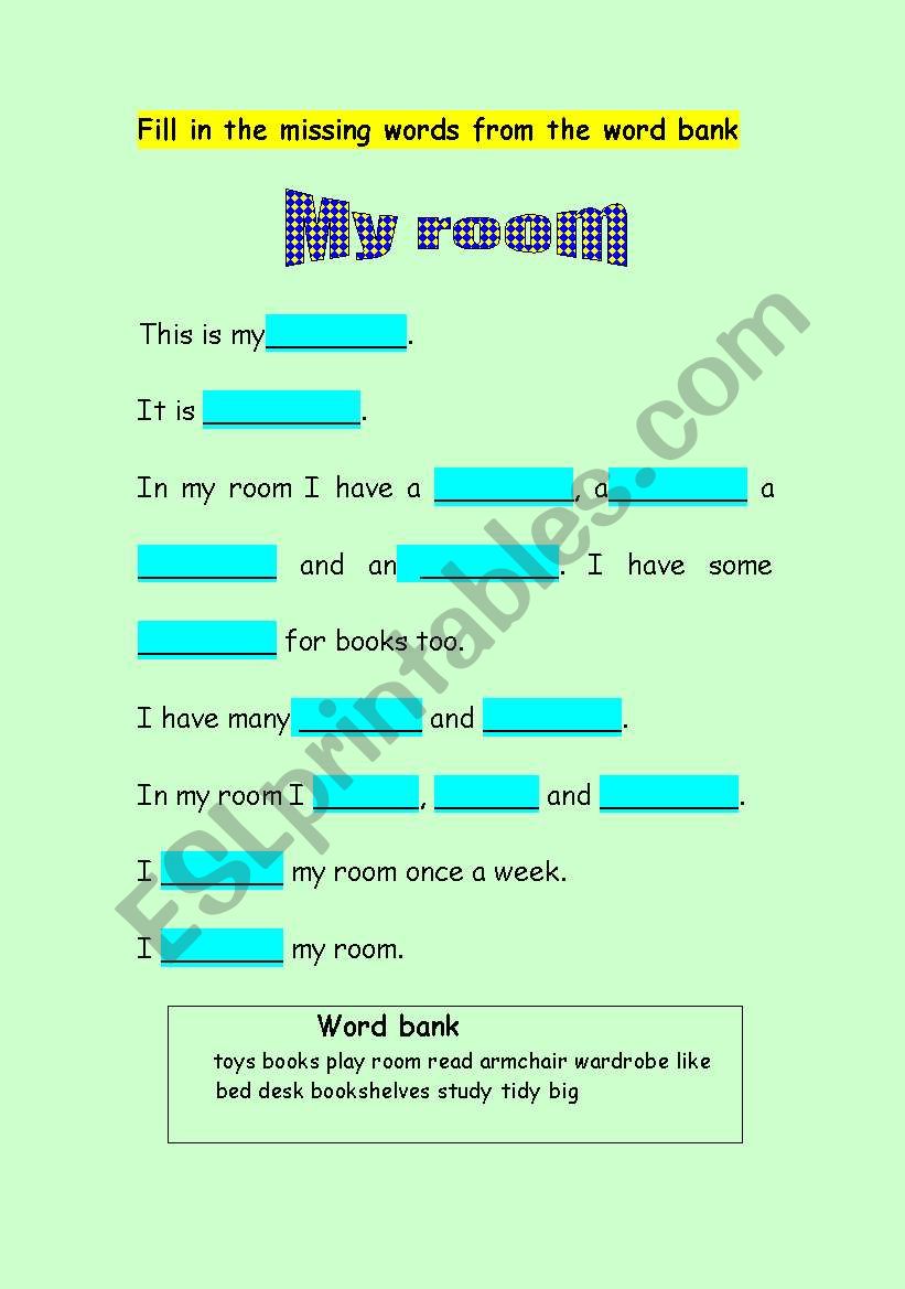 Wellcome to my room. worksheet