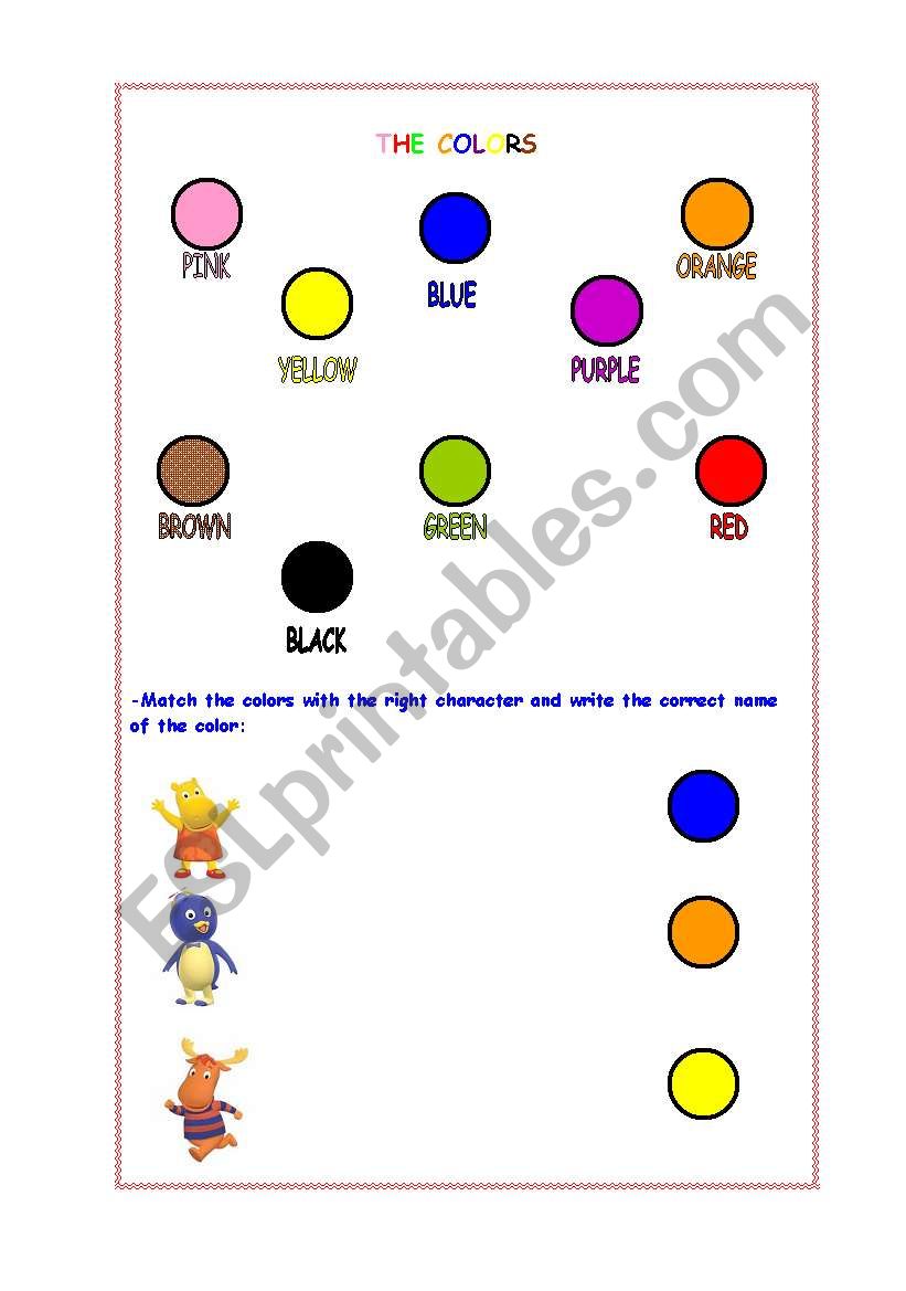 the colors worksheet