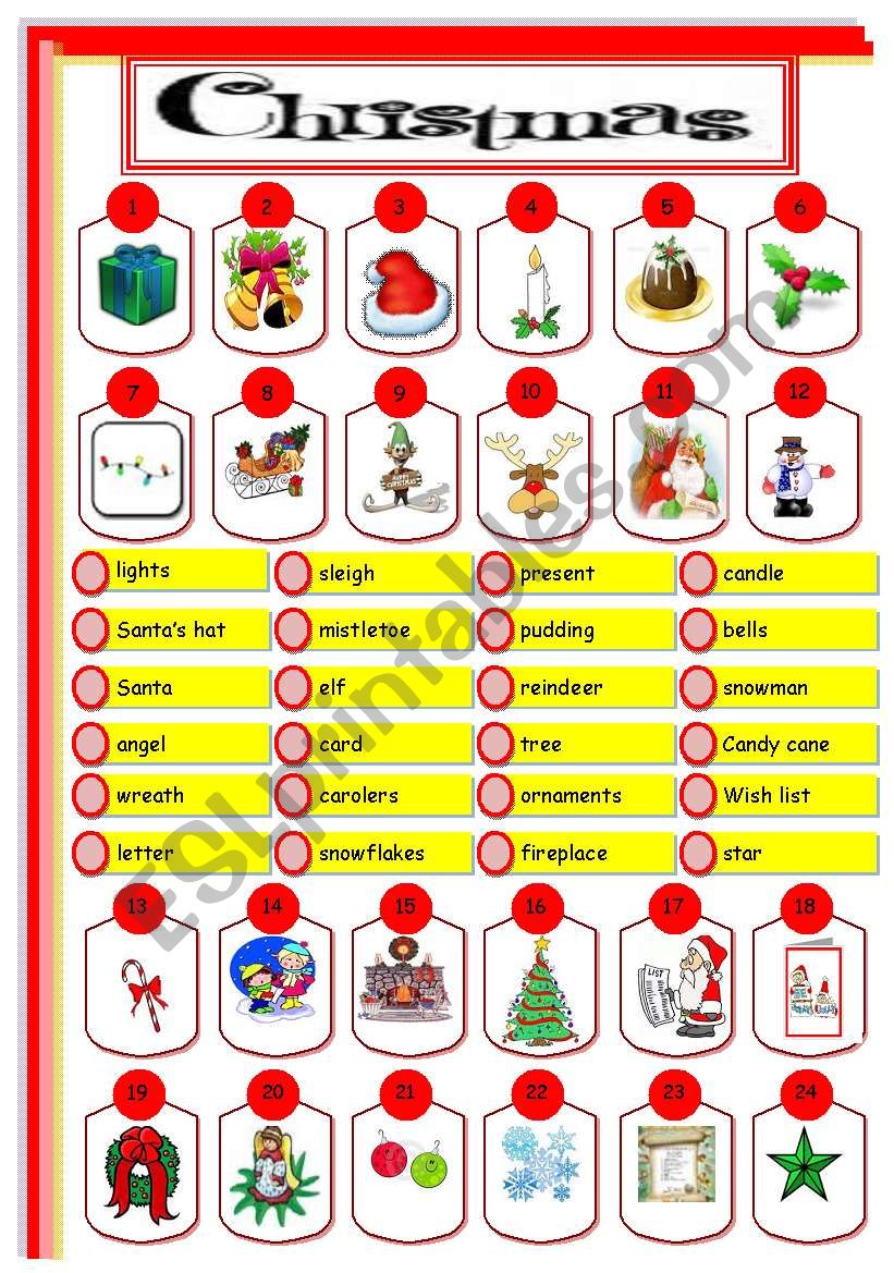 Christmas worksheet