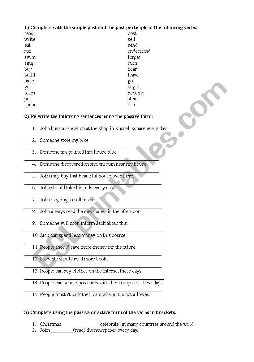 PASSIVE VOICE worksheet