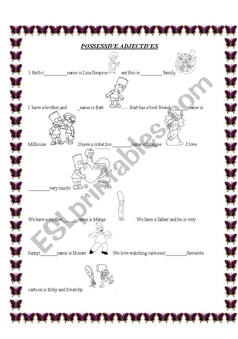 Possessive adjectives worksheet