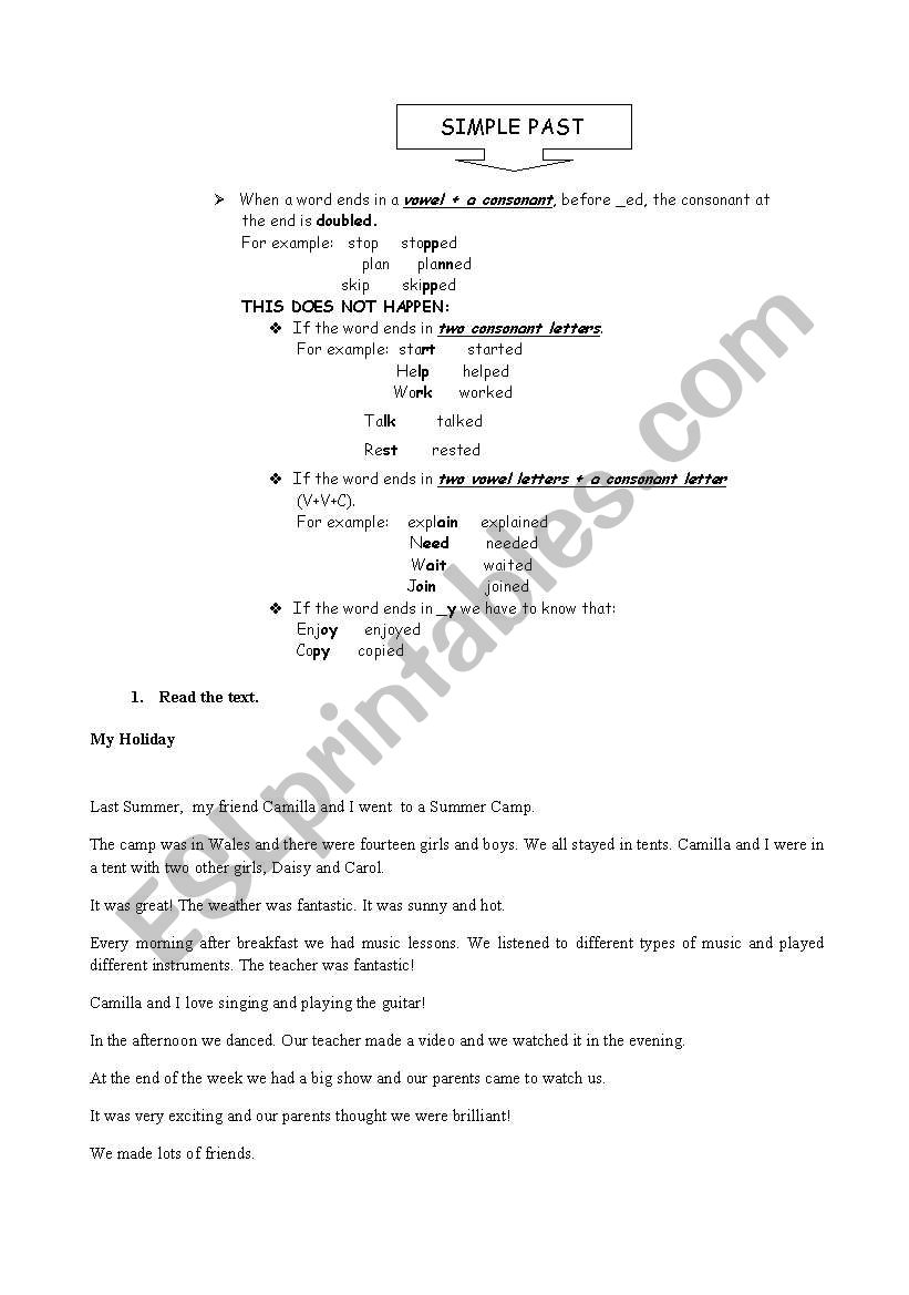  Past Simple worksheet