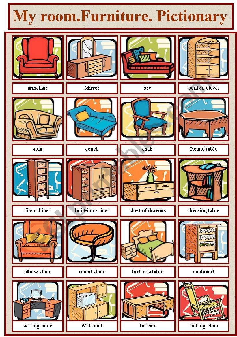 Furniture( Pictionary) worksheet