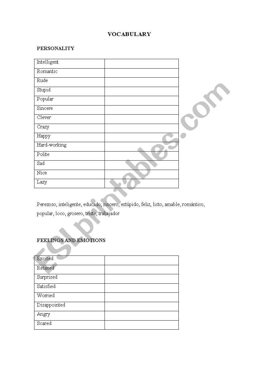 adjectives worksheet