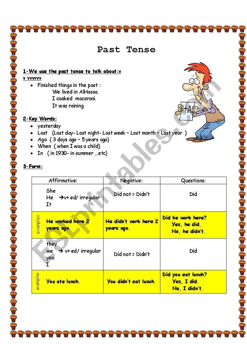 past tense worksheet