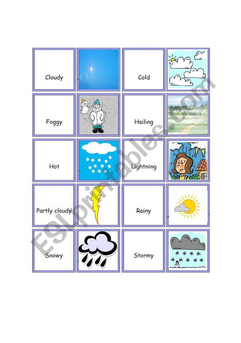 Weather dominoes worksheet