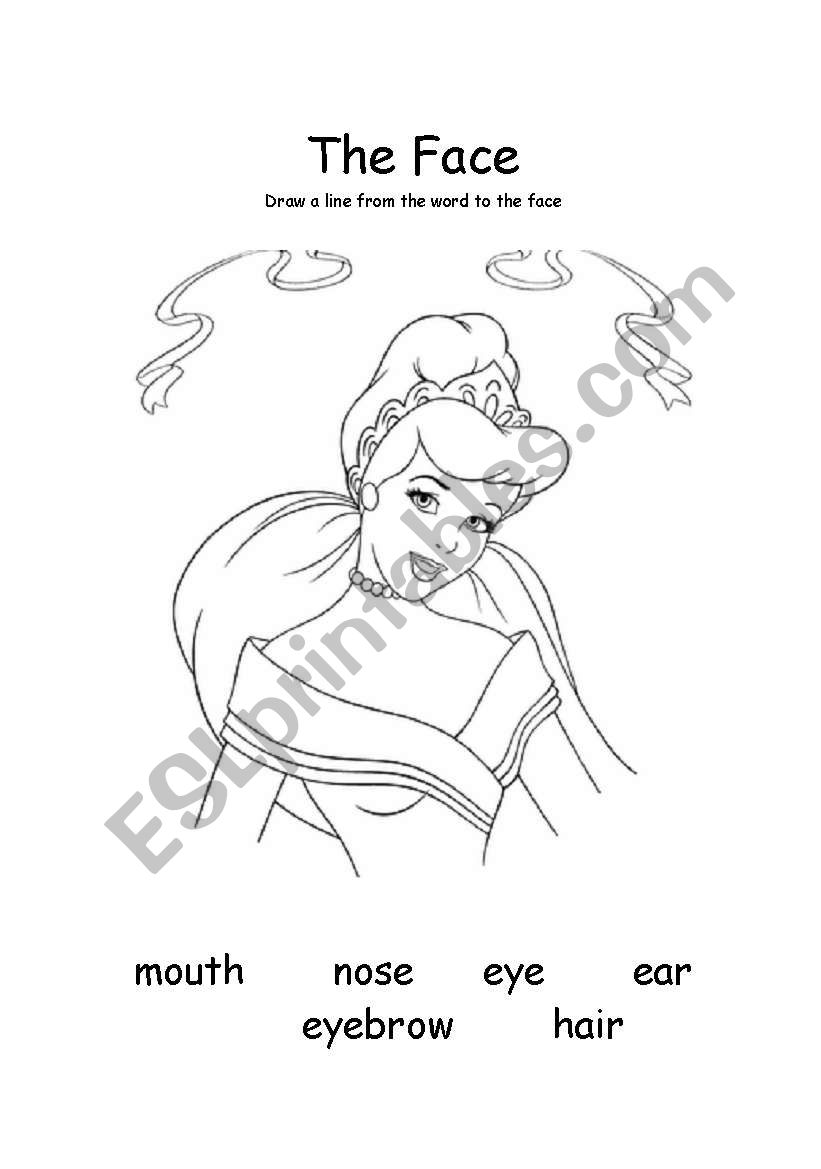 Princess Face worksheet worksheet
