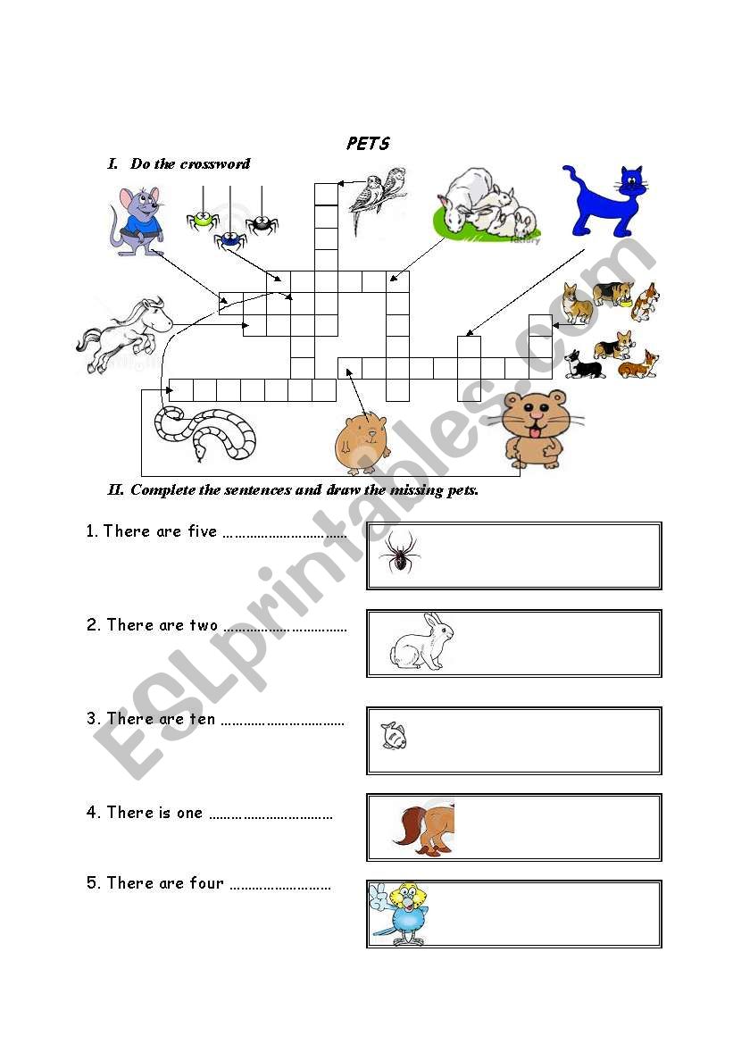 Pets worksheet