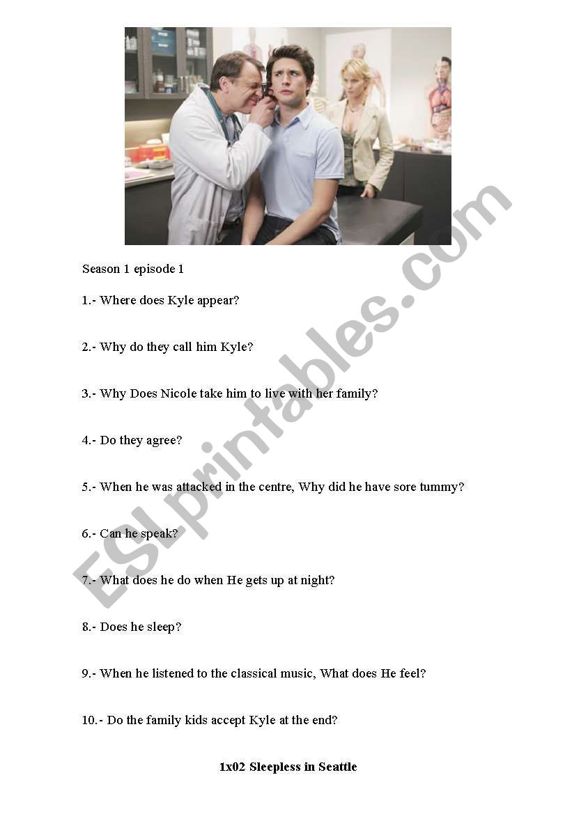 Kyle XY  worksheet