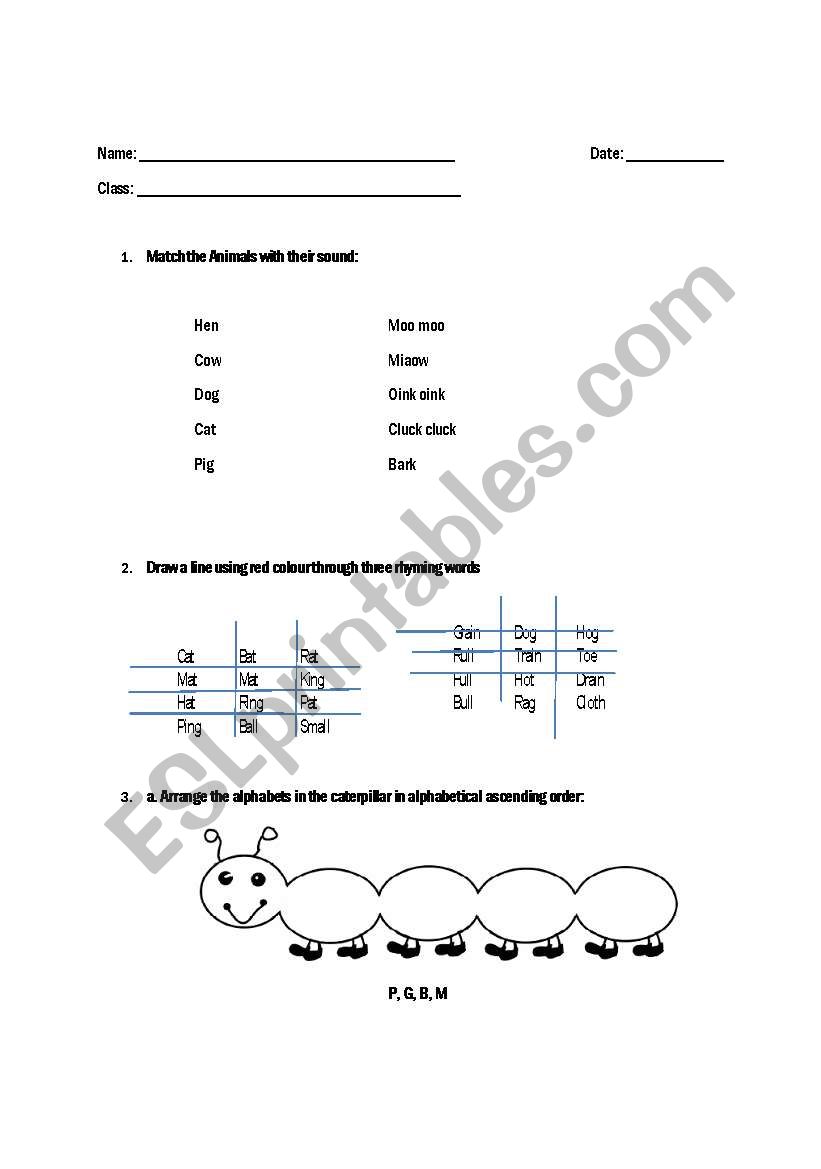 Tic Tac Toe worksheet