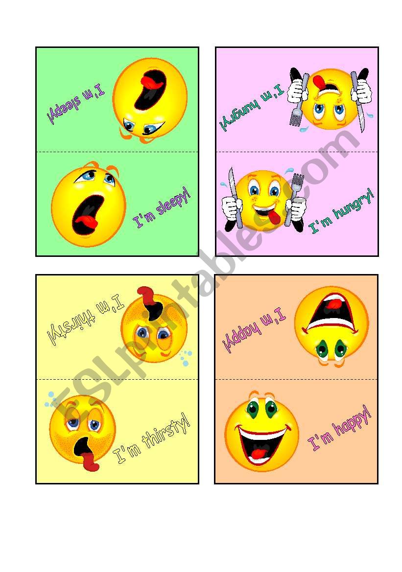 Emotion cards worksheet