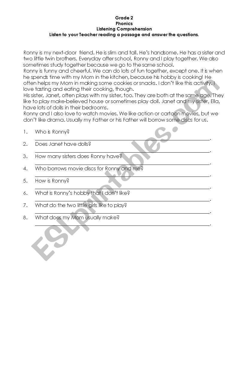 Hobby worksheet