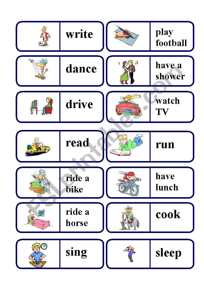 VERB DOMINOE worksheet