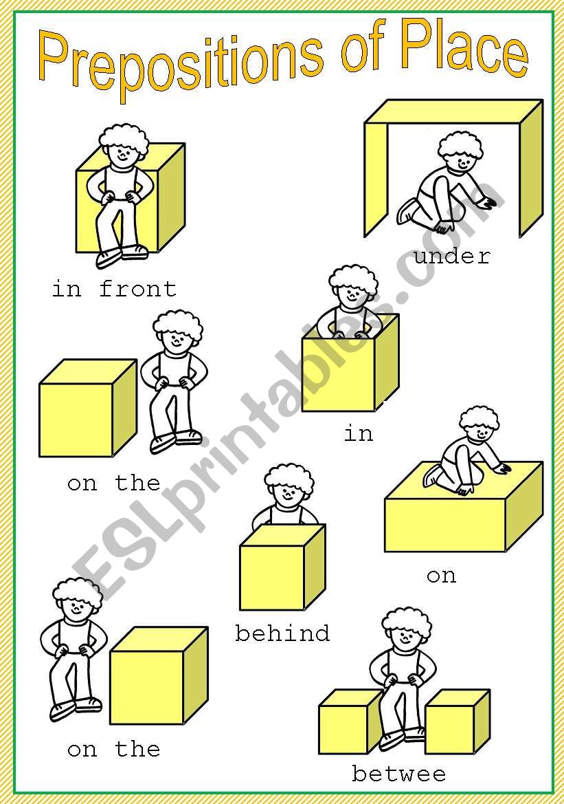 Prepositions of Place - Poster   **fully editable**