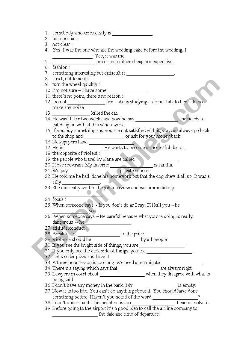 ecce test 2 worksheet