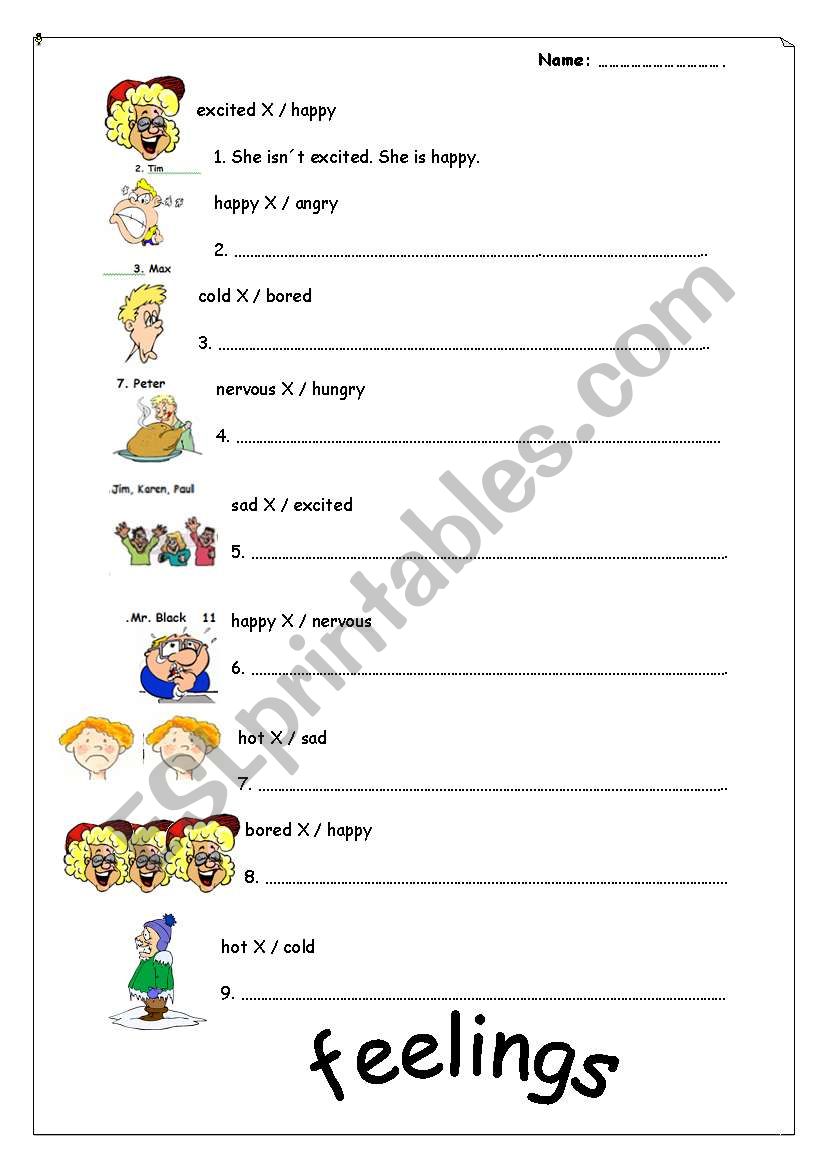 Feelings worksheet