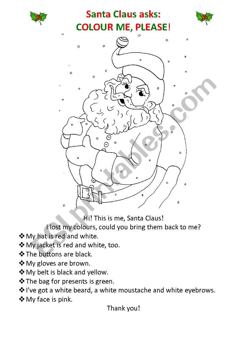 Santa Claus asks: COLOUR ME, PLEASE!