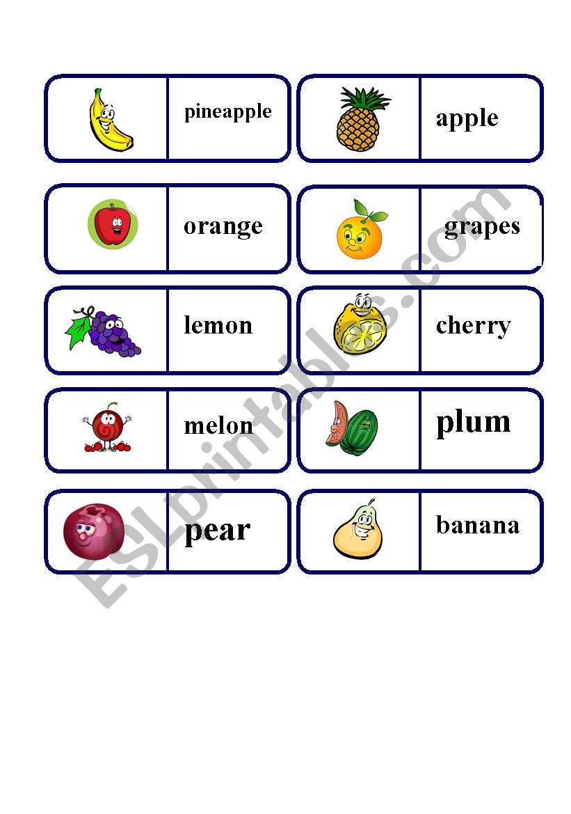 FRUIT DOMINOE worksheet