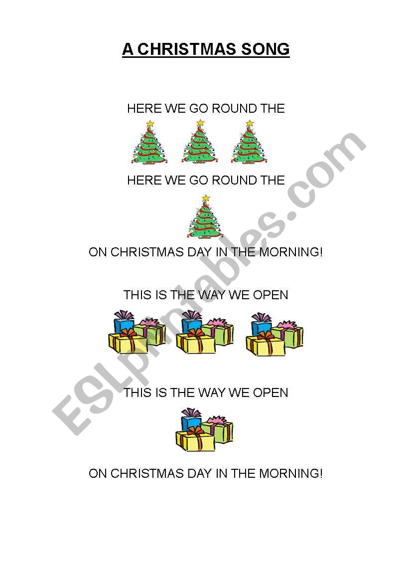 Christmas song worksheet