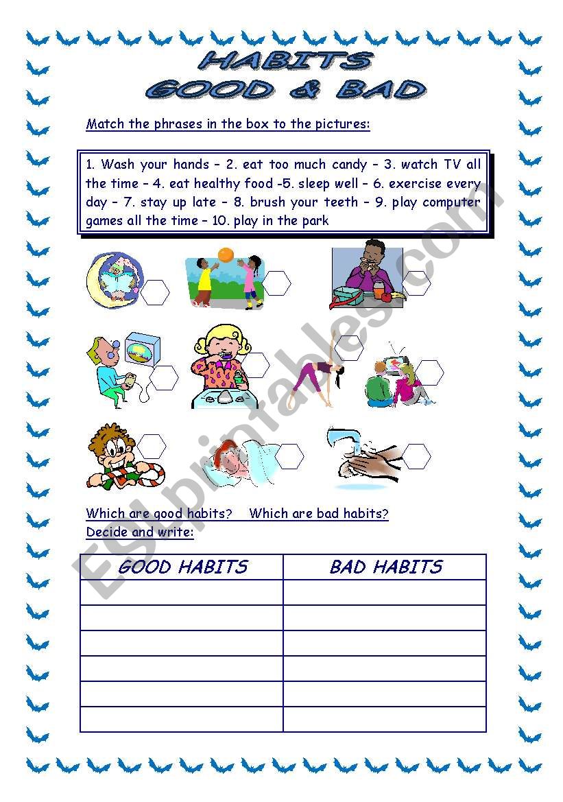 Habits worksheet