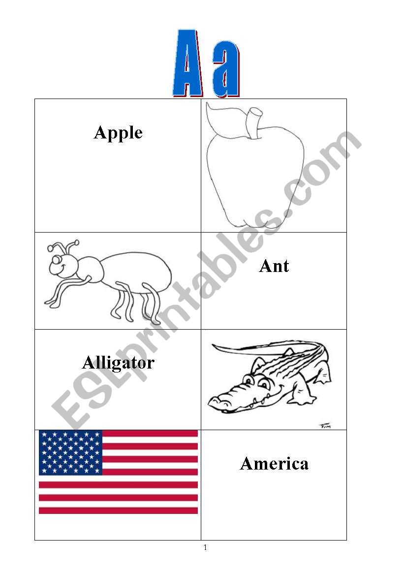 Alphabet and words worksheet