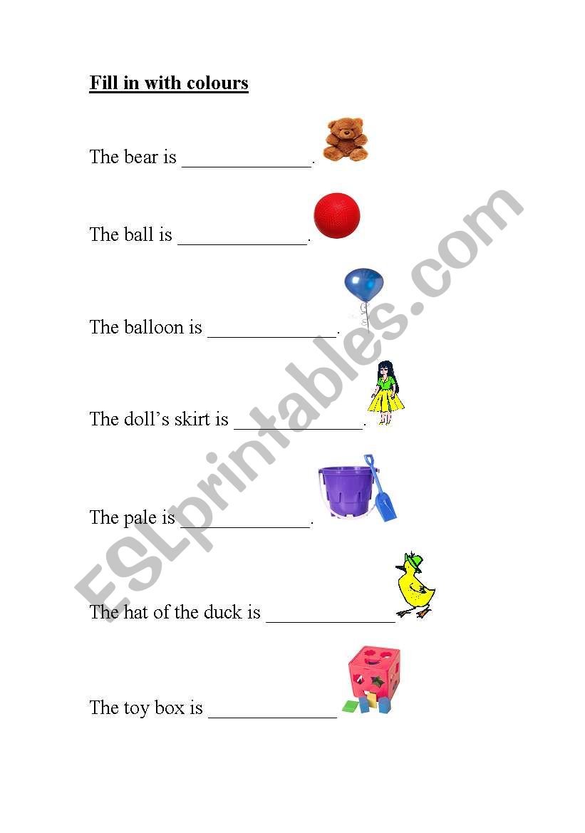 colours worksheet