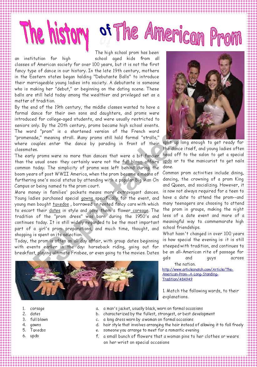 THE HISTORY OF THE AMERICAN PROM