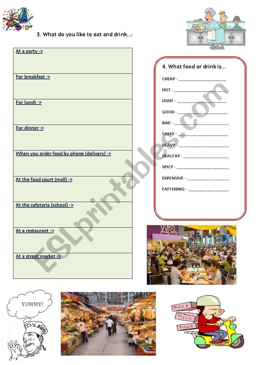 TALKING ABOUT FOOD - 2 worksheet