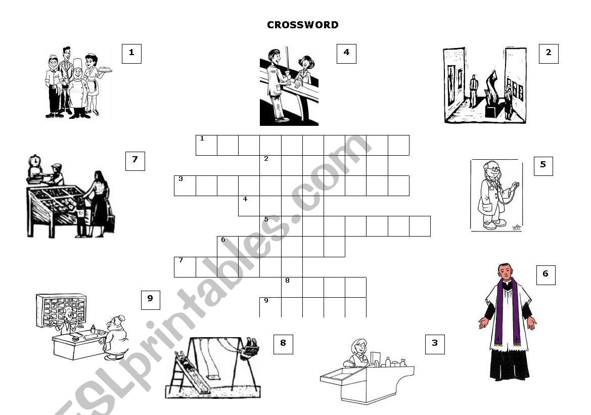 PLACES CROSSWORD worksheet